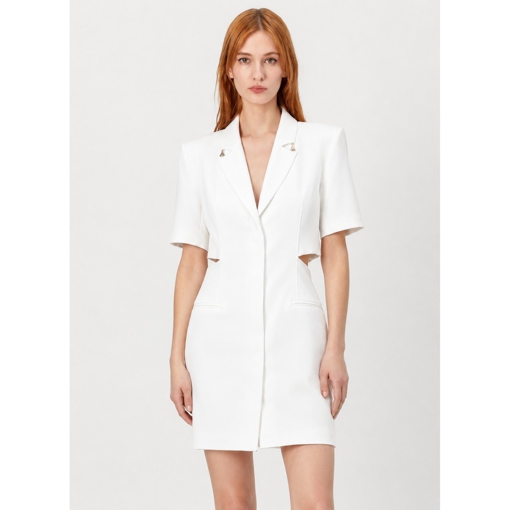 Patrizia Pepe White Cutout Blazer Dress Women's IT 40 US 4 Mini Dress Luxury